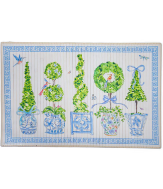 Blue Boxwood Bamboo Mat