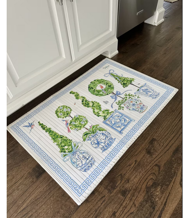 Blue Boxwood Bamboo Mat