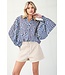 Lillian Navy Geometric Blouse