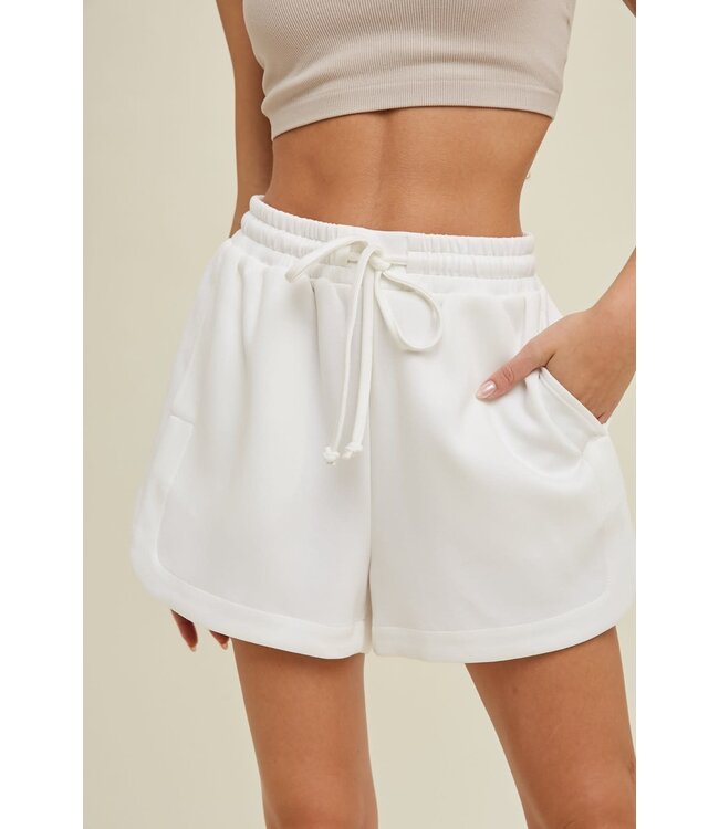 Millie White Scuba Shorts