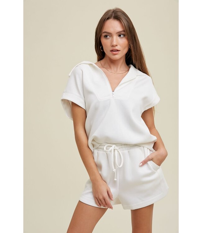 Millie White Scuba Top