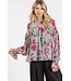 Parker Dusty Blue Flower Chiffon Blouse