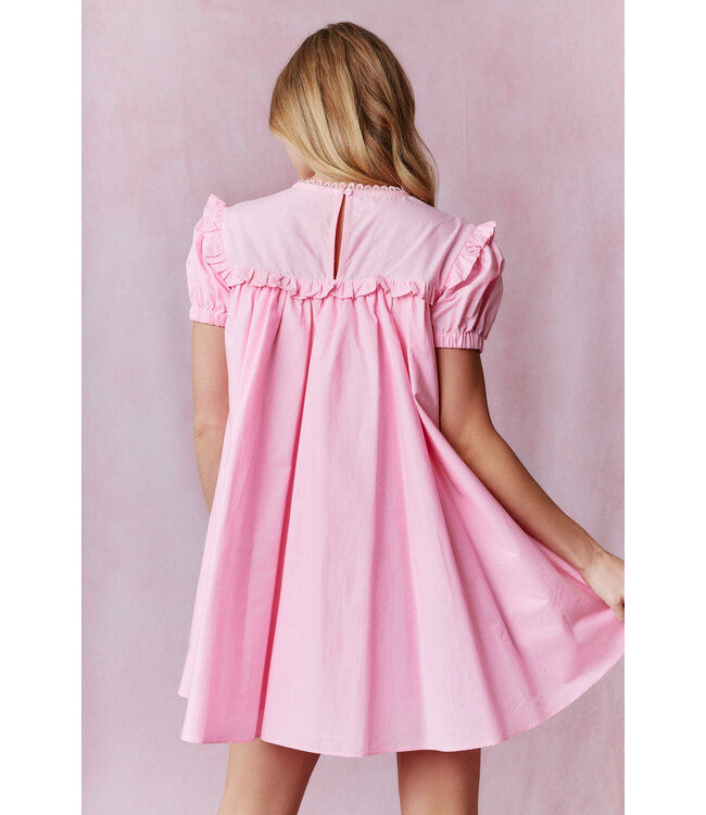 Reese Pink Embroidered Dress