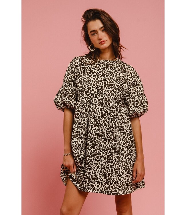 Eden Leopard Denim Dress