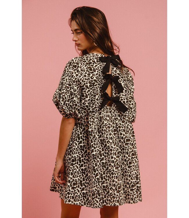 Eden Leopard Denim Dress