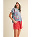 Amira Washed Blue Star Patch Top