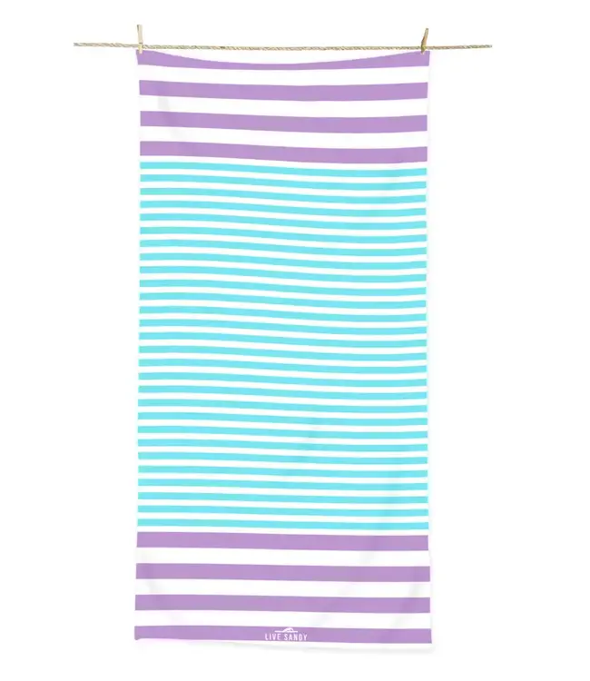 Live Sandy Lilac Lagoon Microfiber Beach Towel