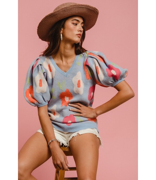 Iris Floral Sweater Top