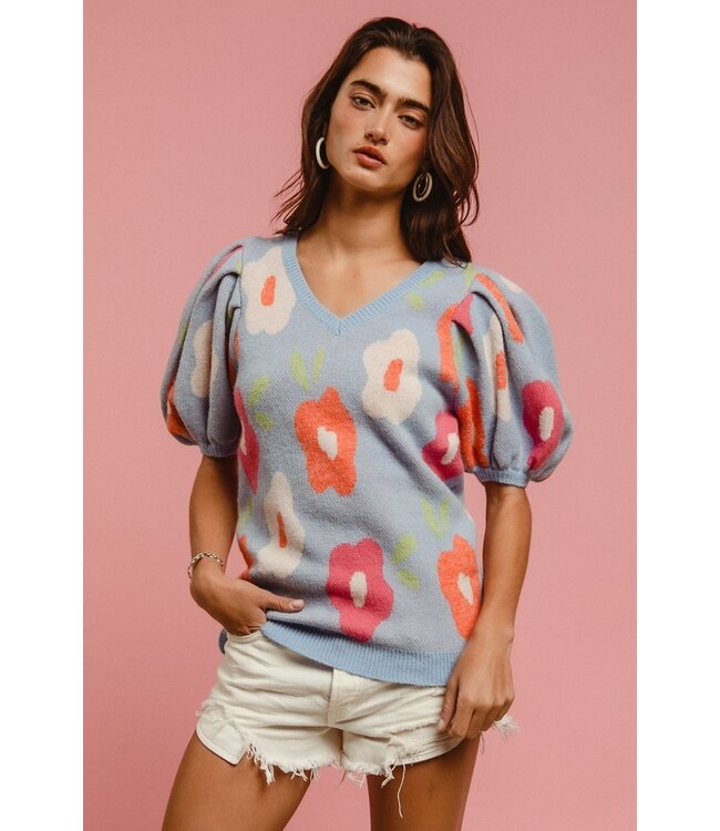 Iris Floral Sweater Top