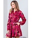 Alexandra Magenta Belted Dress