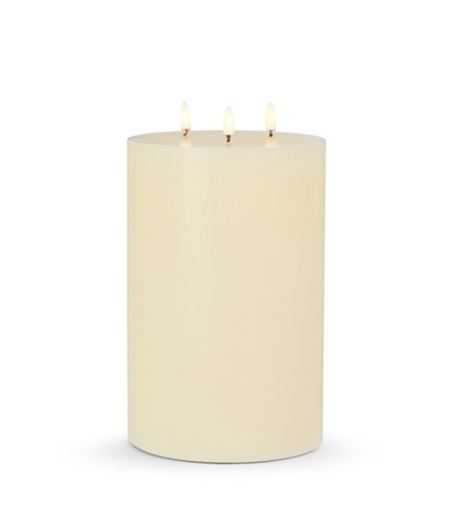 Ivory Triflame Candle 6 x 9"