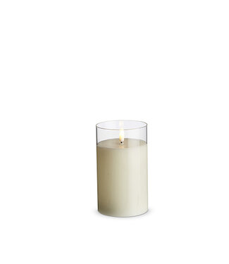Clear Glass Ivory Pillar Candle 3.5 x 6"
