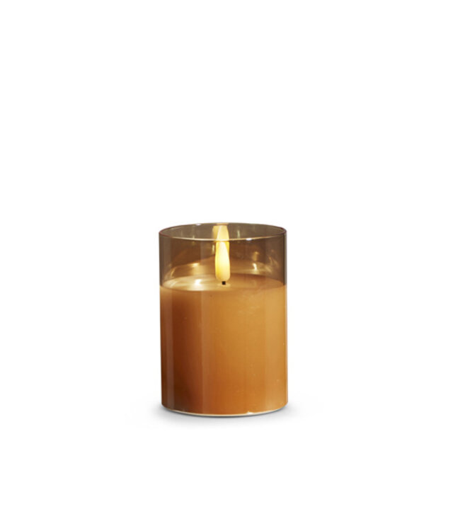 Gold Glass Ivory Pillar Candle 3 x 4"
