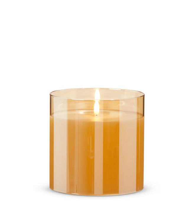 Gold Glass Ivory Pillar Candle 6 x 6"
