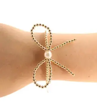 Beaded Blondes Beaded Blondes Gold Bow Bracelet