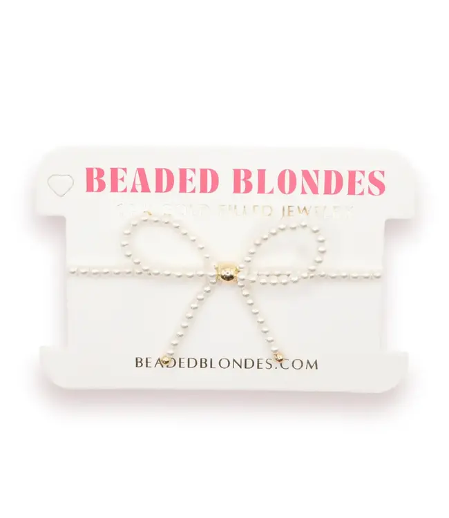 Beaded Blondes Pearl Bow Bracelet