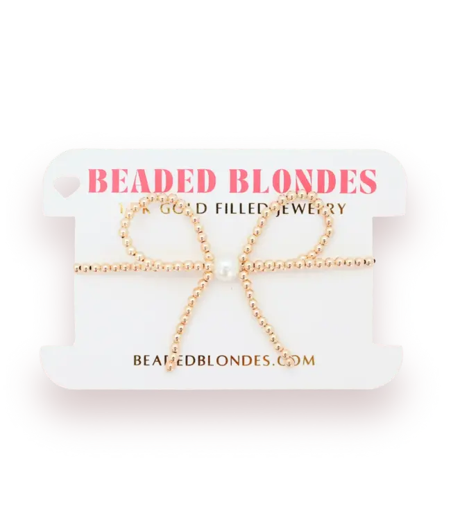 Beaded Blondes Gold Bow Bracelet