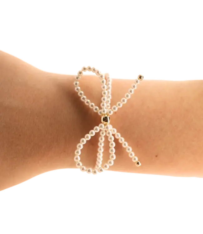 Beaded Blondes Pearl Bow Bracelet