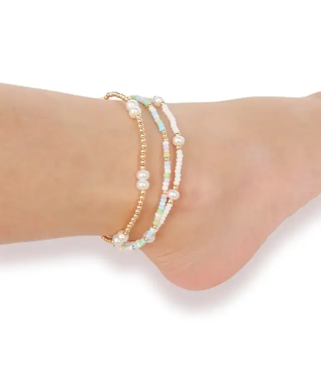 Beaded Blondes Pastel Spring Anklet