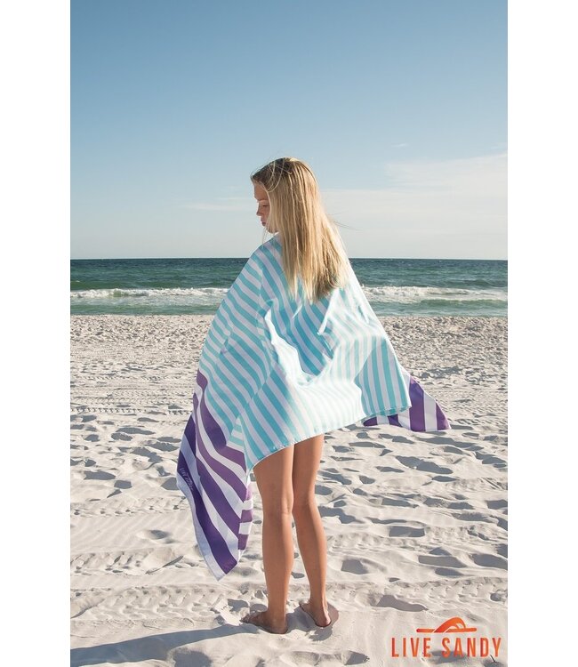 Live Sandy Lilac Lagoon Microfiber Beach Towel