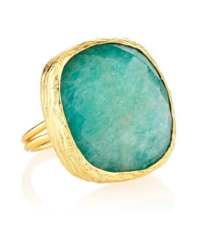 Elyssa Bass Amazonite Large Square Gemstone Ring