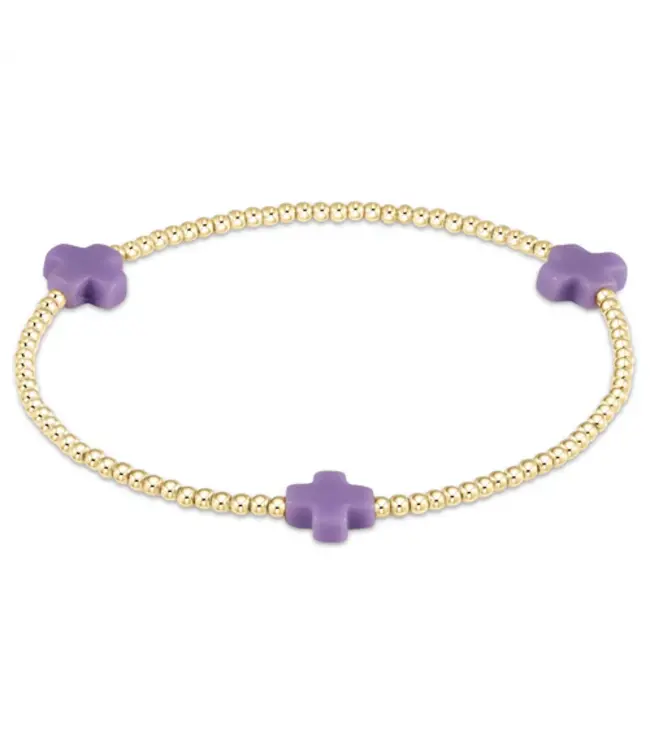 Enewton Signature Cross Small Gold Pattern 2mm Bead Bracelet