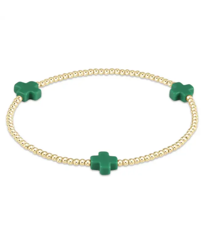 Enewton Signature Cross Small Gold Pattern 2mm Bead Bracelet