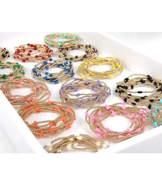 enewton design Enewton Signature Cross Small Gold Pattern 2mm Bead Bracelet