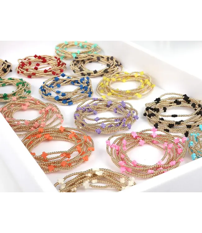 Enewton Signature Cross Small Gold Pattern 2mm Bead Bracelet