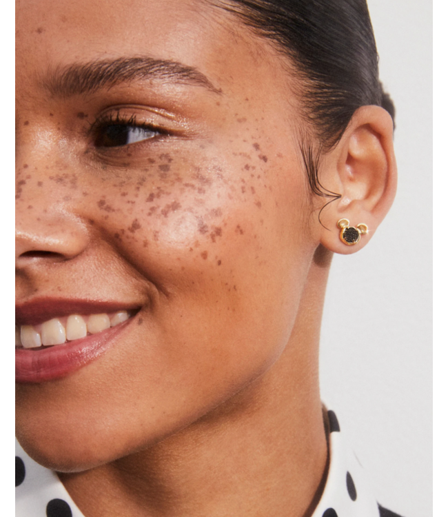 Disney | Kendra Scott Gold Mickey Mouse Stud Earrings In Black Drusy