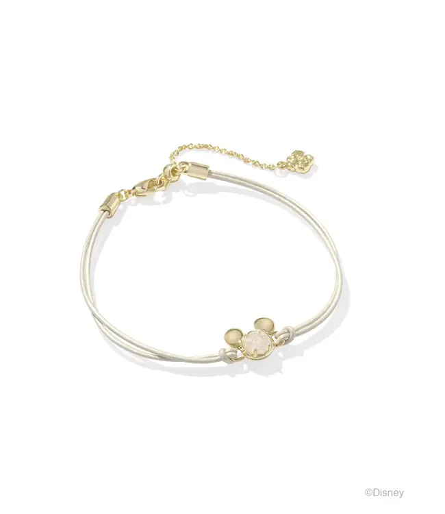 Disney | Kendra Scott Gold Mickey Mouse Corded Bracelet in Iridescent Drusy