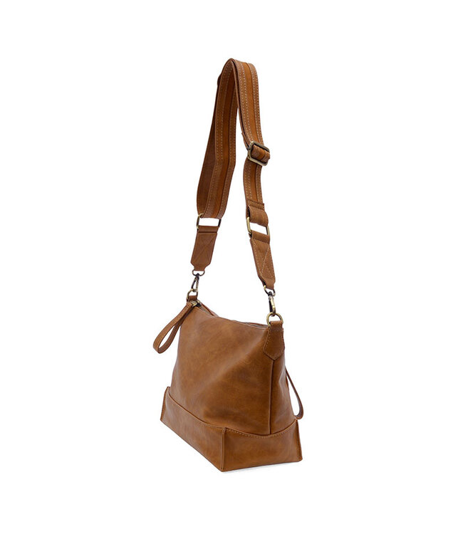 Joy Susan Leen Chestnut Seamed Crossbody Bag