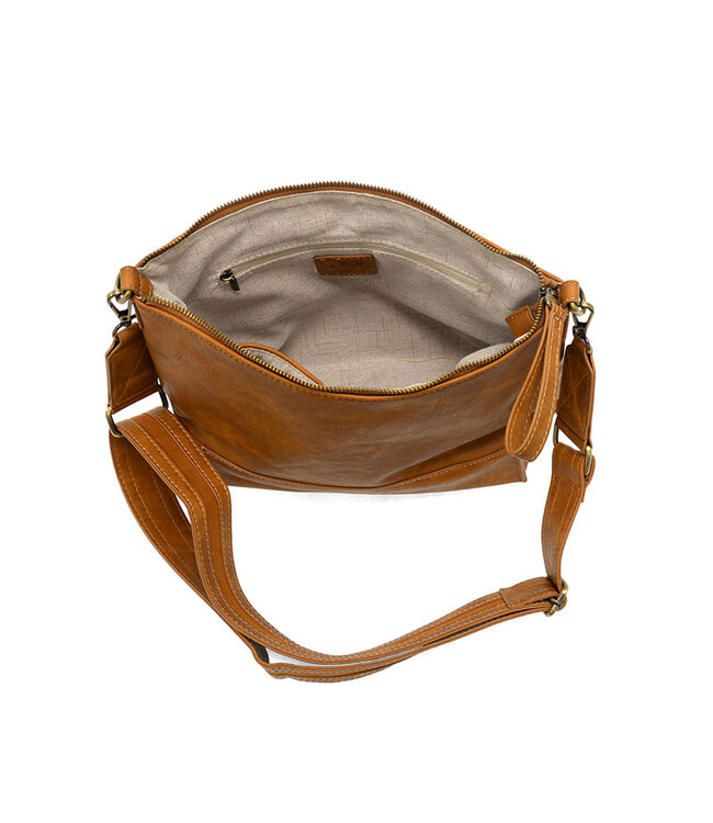Joy Susan Leen Chestnut Seamed Crossbody Bag