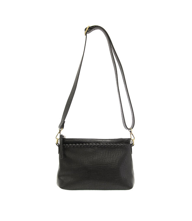 Joy Susan Oakley Black Whipstitch Wristlet & Crossbody