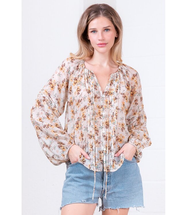 Autumn Ditsy Floral Blouse