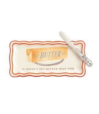 Hand-Painted Butter Dish