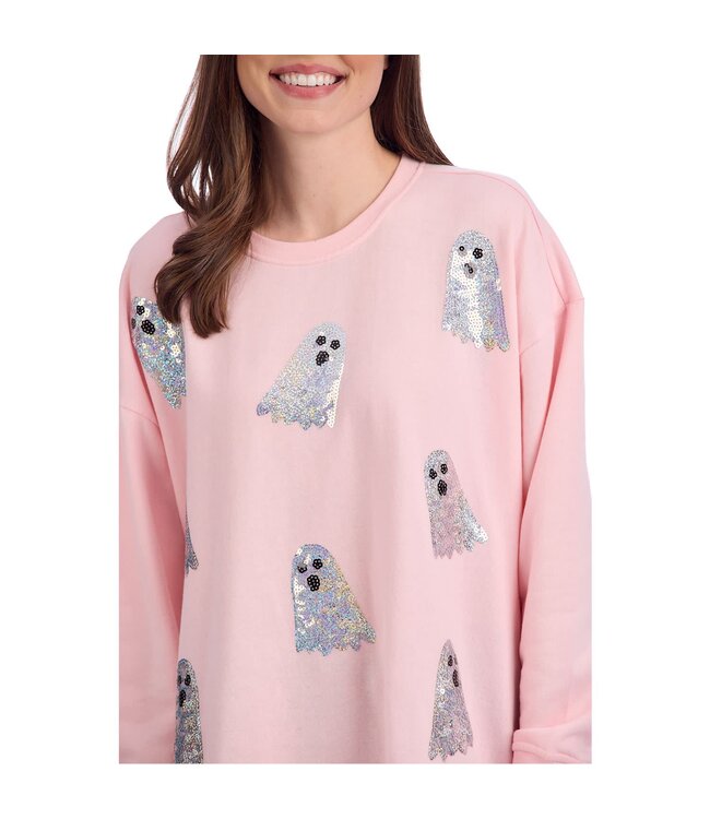 Ghost Light Pink Sparkle Sweatshirt