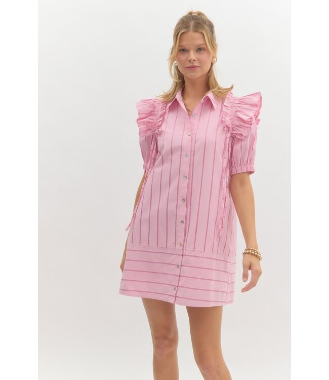 Harper Pink Striped Dress