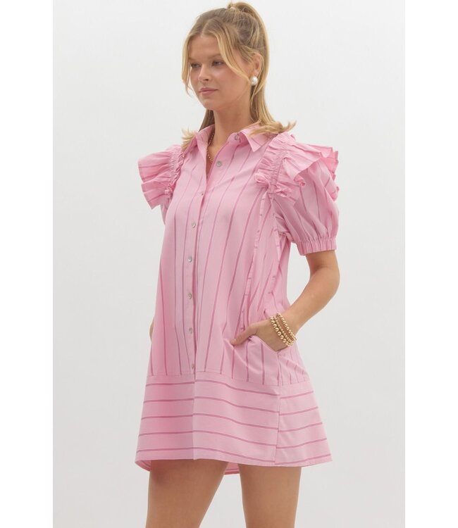 Harper Pink Striped Dress