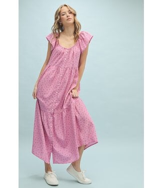 Wishlist Jessie Pink Floral Midi Dress