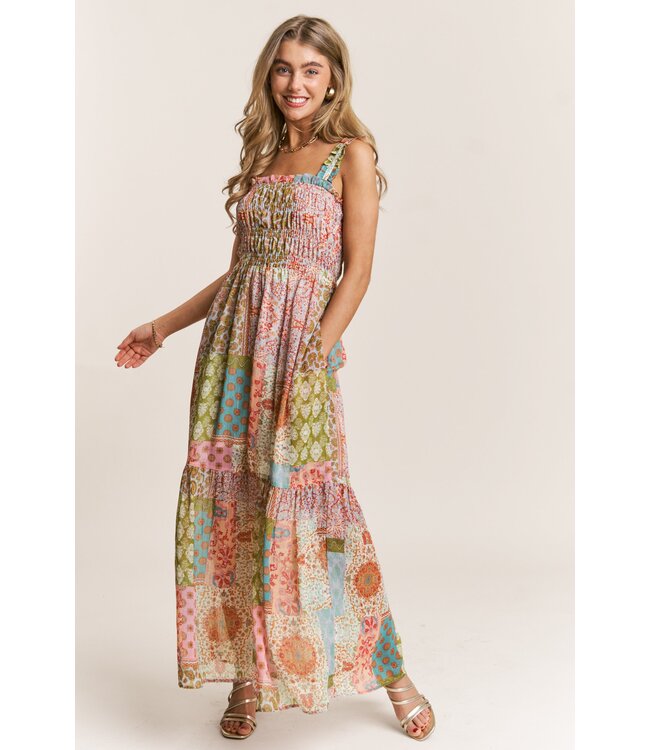 Emma Multi Patchwork Maxi Dress