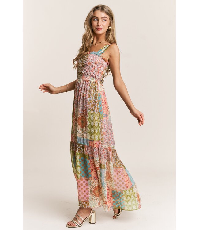 Emma Multi Patchwork Maxi Dress
