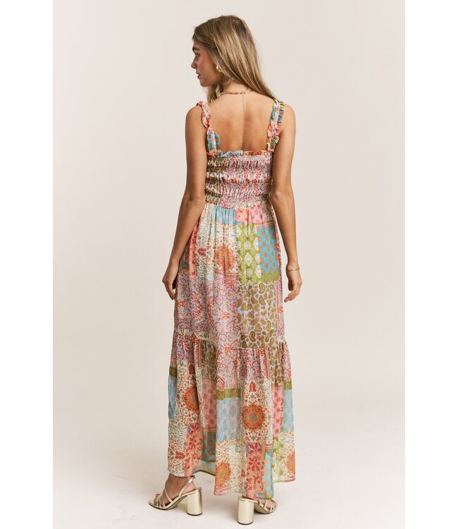 Emma Multi Patchwork Maxi Dress