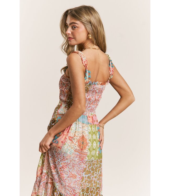 Emma Multi Patchwork Maxi Dress