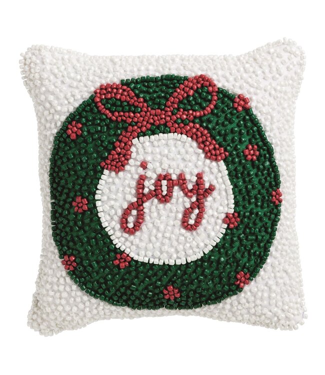 Wreath Beaded Mini Pillow