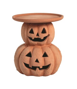 Stacked Jack-O-Lantern Pillar Holder