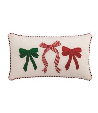 Bow Embroidered Pillow
