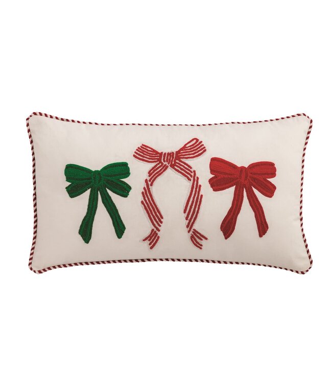 Bow Embroidered Pillow