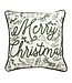 Merry Christmas Green Toile Pillow