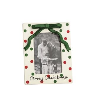 Dotted Ceramic Bow Christmas Frame